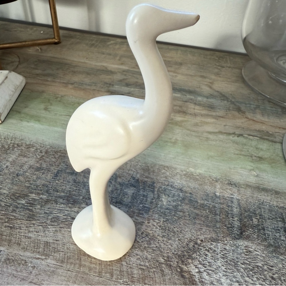 Elegant White Cream Bird Sculpture Home Decor Art Deco